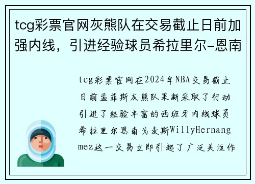 tcg彩票官网灰熊队在交易截止日前加强内线，引进经验球员希拉里尔-恩南-戈麦斯